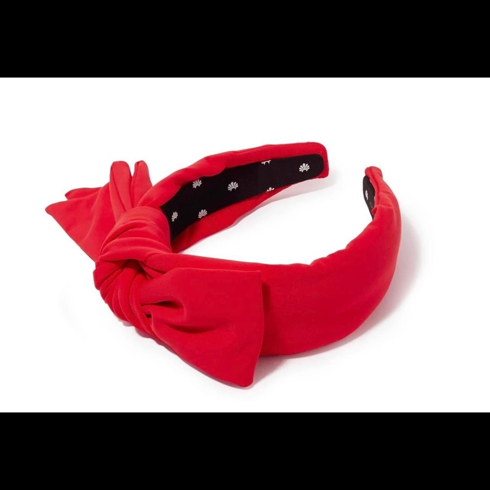 ISO Lele Sadoughi Atlantic Pacific Holly Bow Headband Crimson